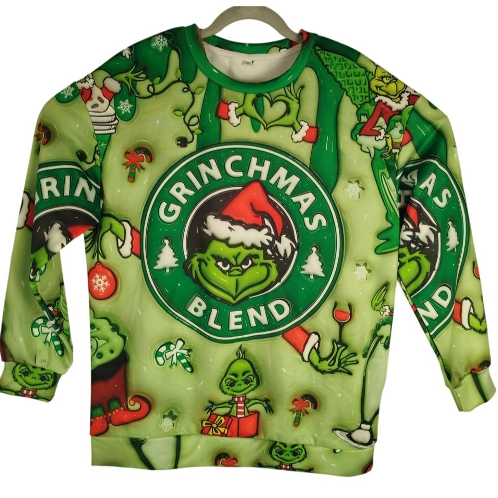 Grinchmas Christmas Blend Womens‎ M Graphic Sweatshirt Long Sleeve